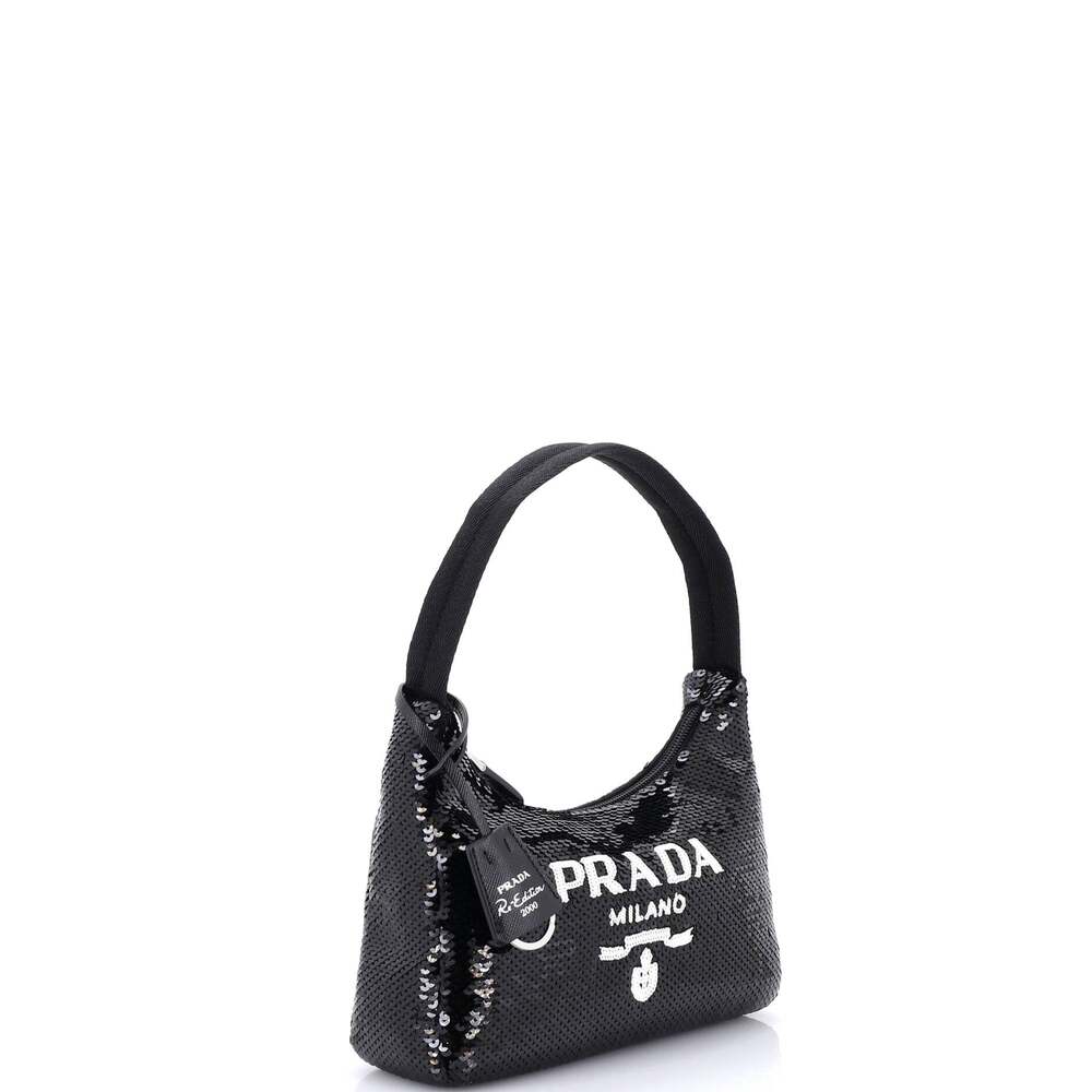 Prada Re-Edition Hobo Sequins Mini #204344P21B - Picture 3 of 7